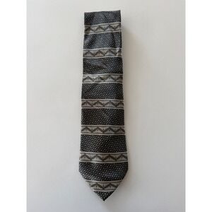 Antonio Ricci Tie Mens OS Geometric Greek Key Stripe Made in Italy Excellent